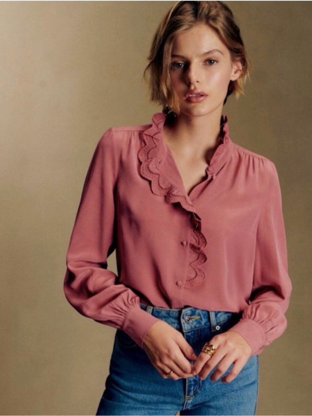 Sezane Chlo Blouse | Rose
